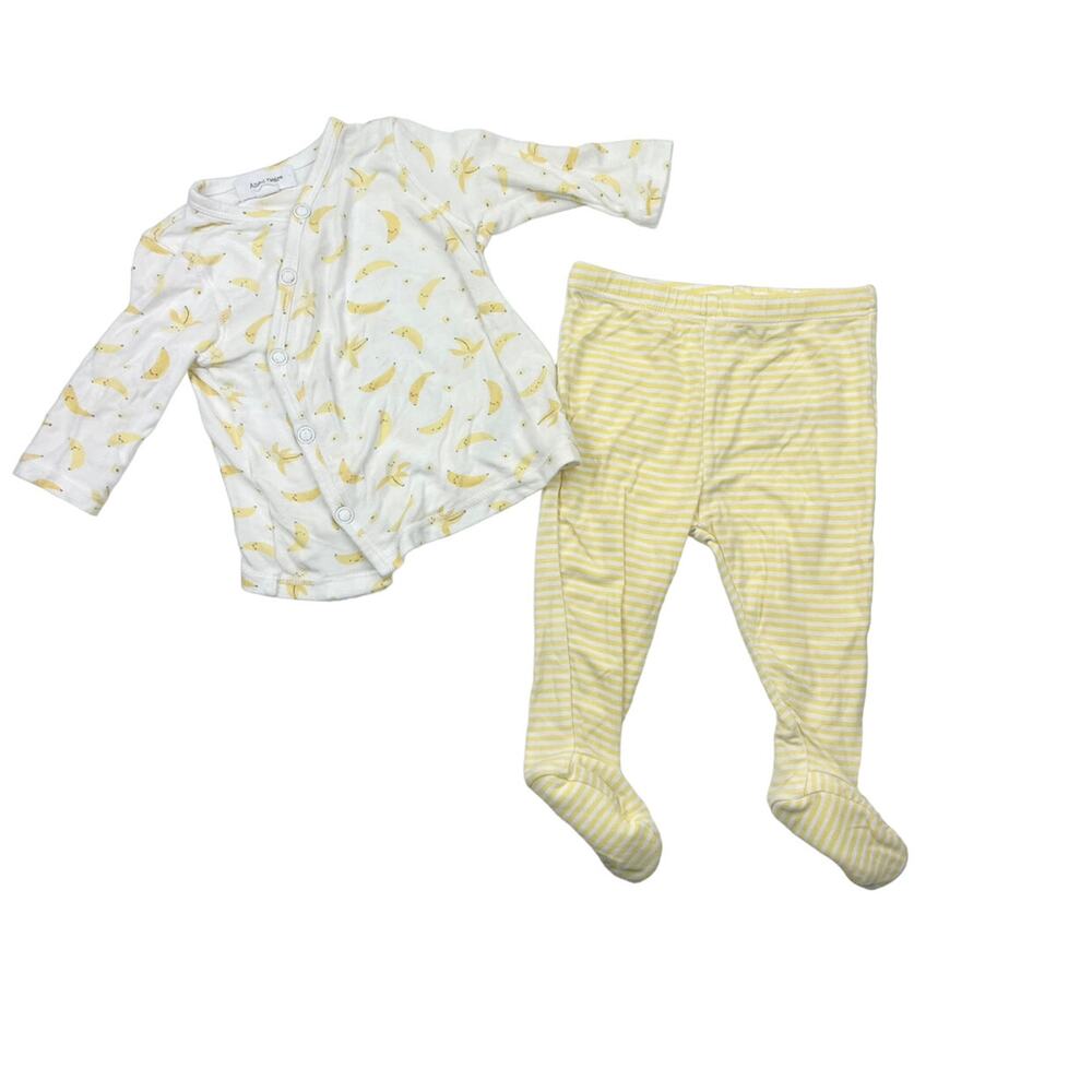 Angel Dear Bamboo Yellow Striped Banana Top & Pants Set